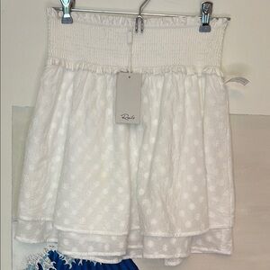 Rails Addison White Embroidered Daises Smocked Tiered Miniskirt – Size S